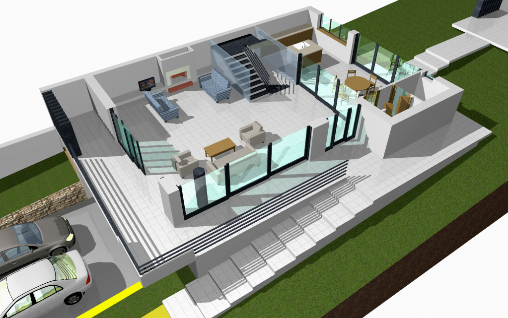 Proiecte de Casă cu garaj şi etaj- Parter casa Kiry