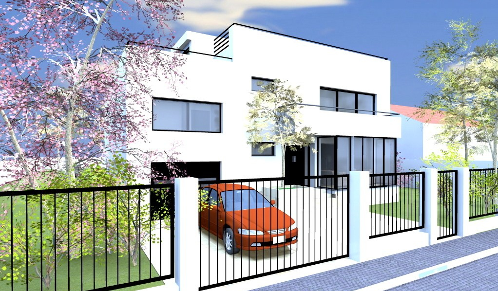 Proiect de casă modernă cu etaj şi garaj - Modern 02- 1
