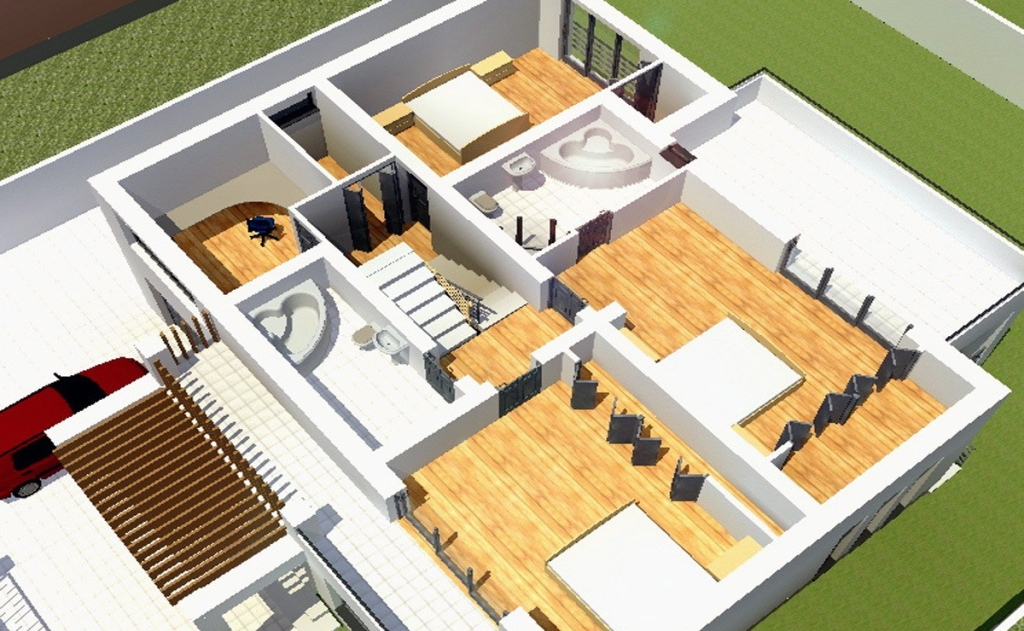 Proiect de casă modernă cu etaj şi garaj - Modern 02- 5